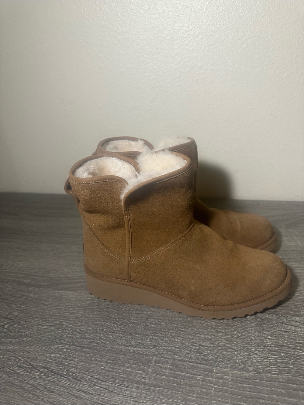 UGG Cozy Tan Suede Winter Boots with Shearling Lining